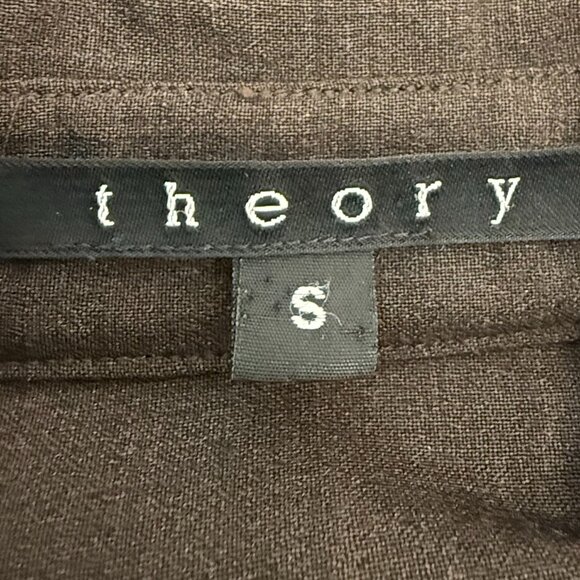 Theory Wool Button Down Shirt Chocolate Brown Size Small - Picture 3 of 10